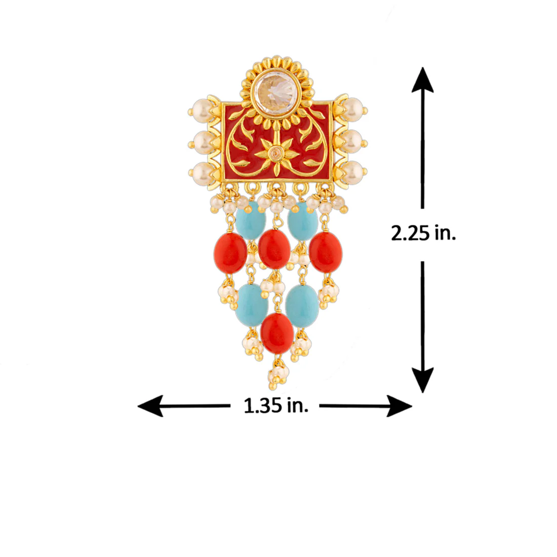 Neeladri Gems Adorned Drop Style Earrings - Image 5