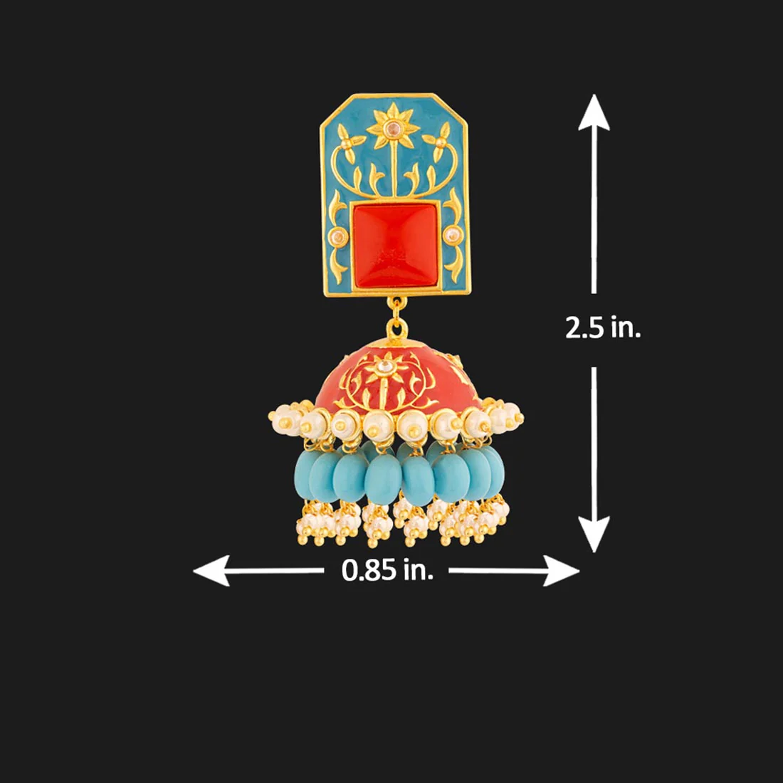 Neeladri Gems Adorned Jhumka Earrings - Image 5