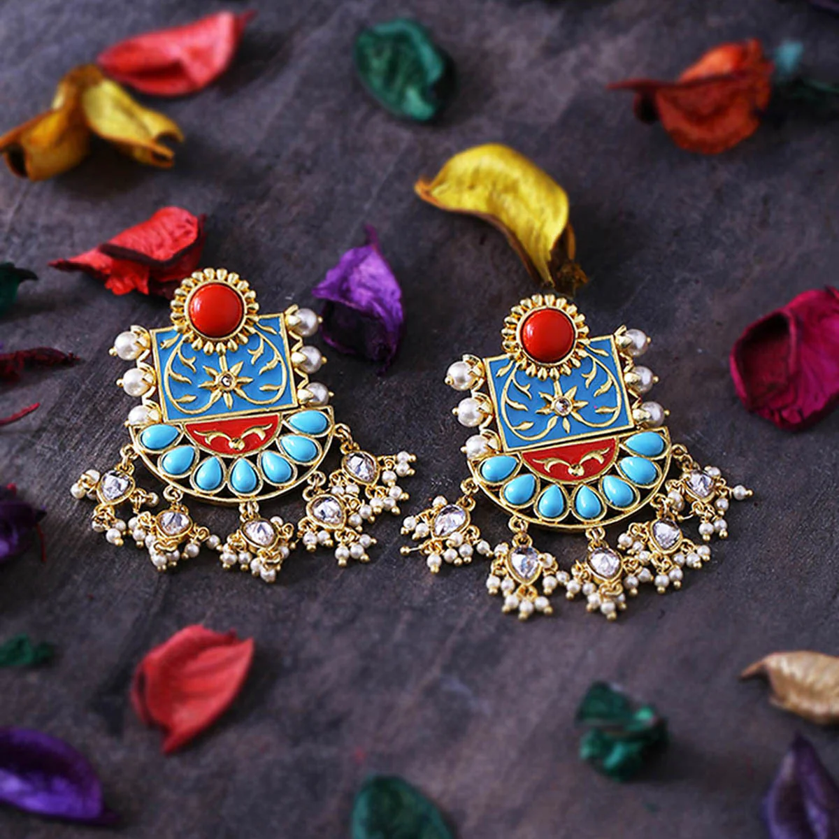Neeladri Heavily Embellished Earrings
