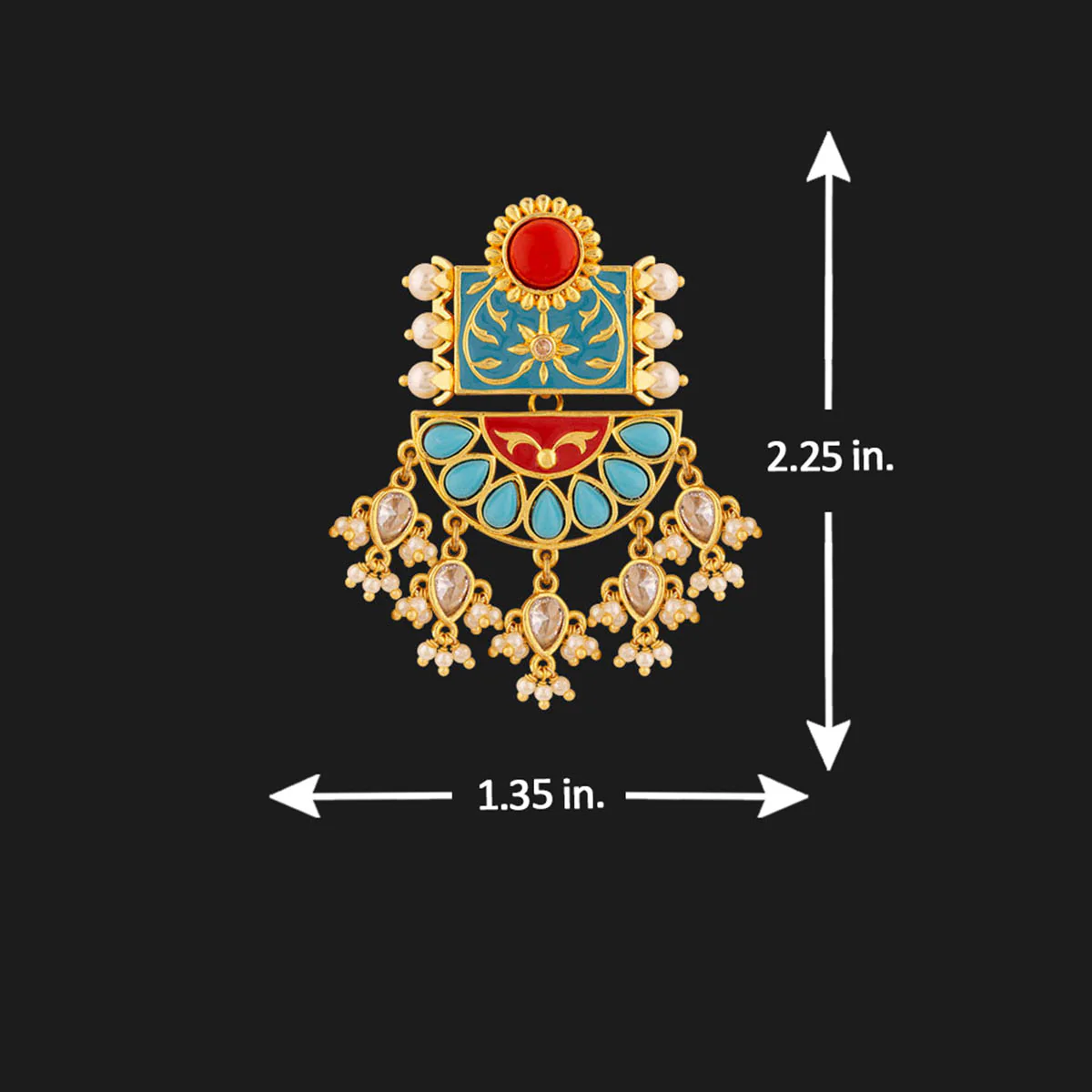 Neeladri Heavily Embellished Earrings - Image 5
