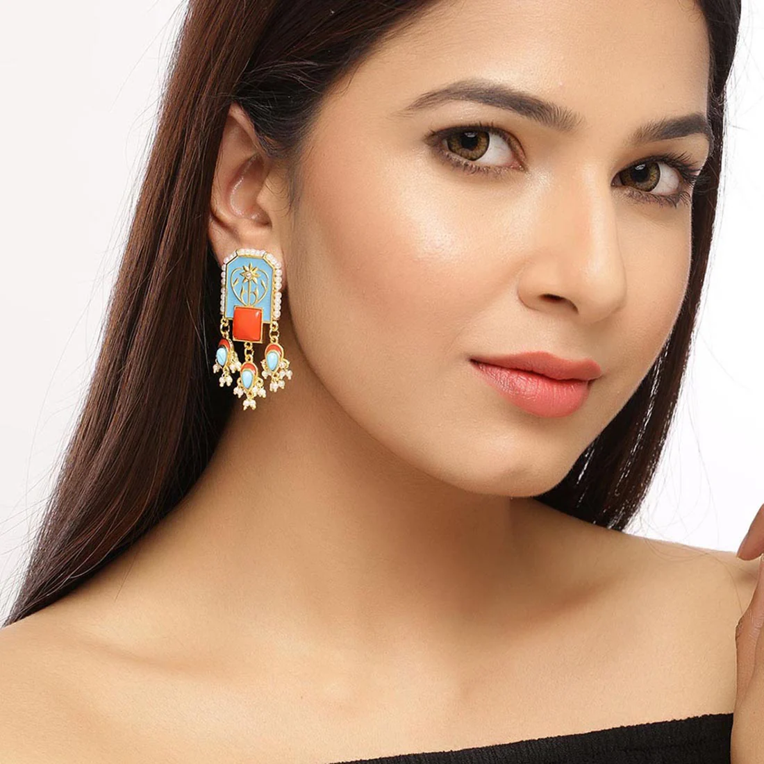 Neeladri Lightly Embellished Earrings - Image 2