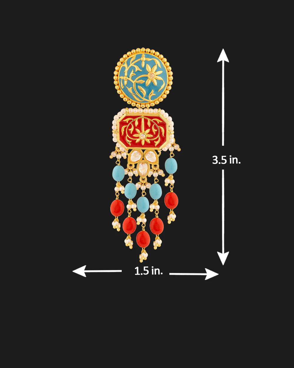 Neeladri Stones Drop Earrings - Image 4