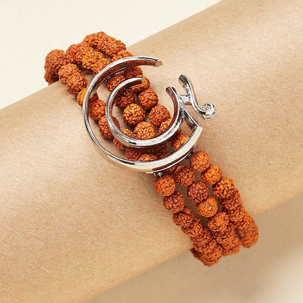 Om Moksha Rudraksha Beaded Bracelet