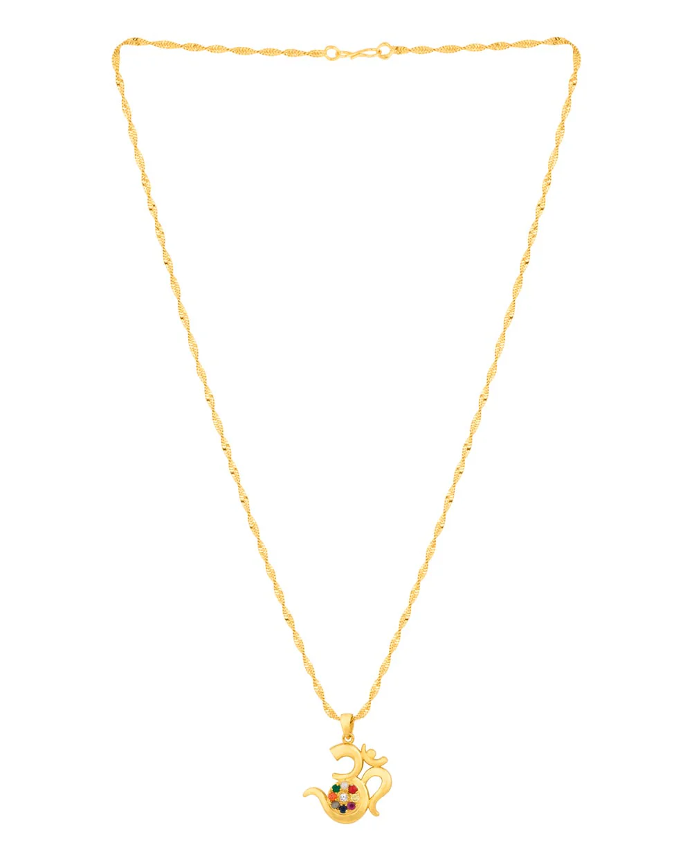 OM Motif Navratan Pendant - Image 3
