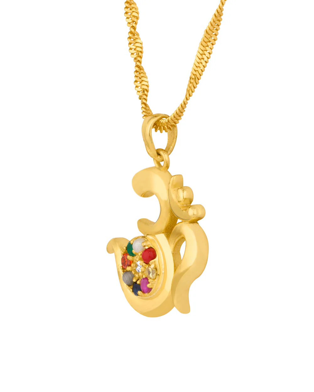 OM Motif Navratan Pendant - Image 5