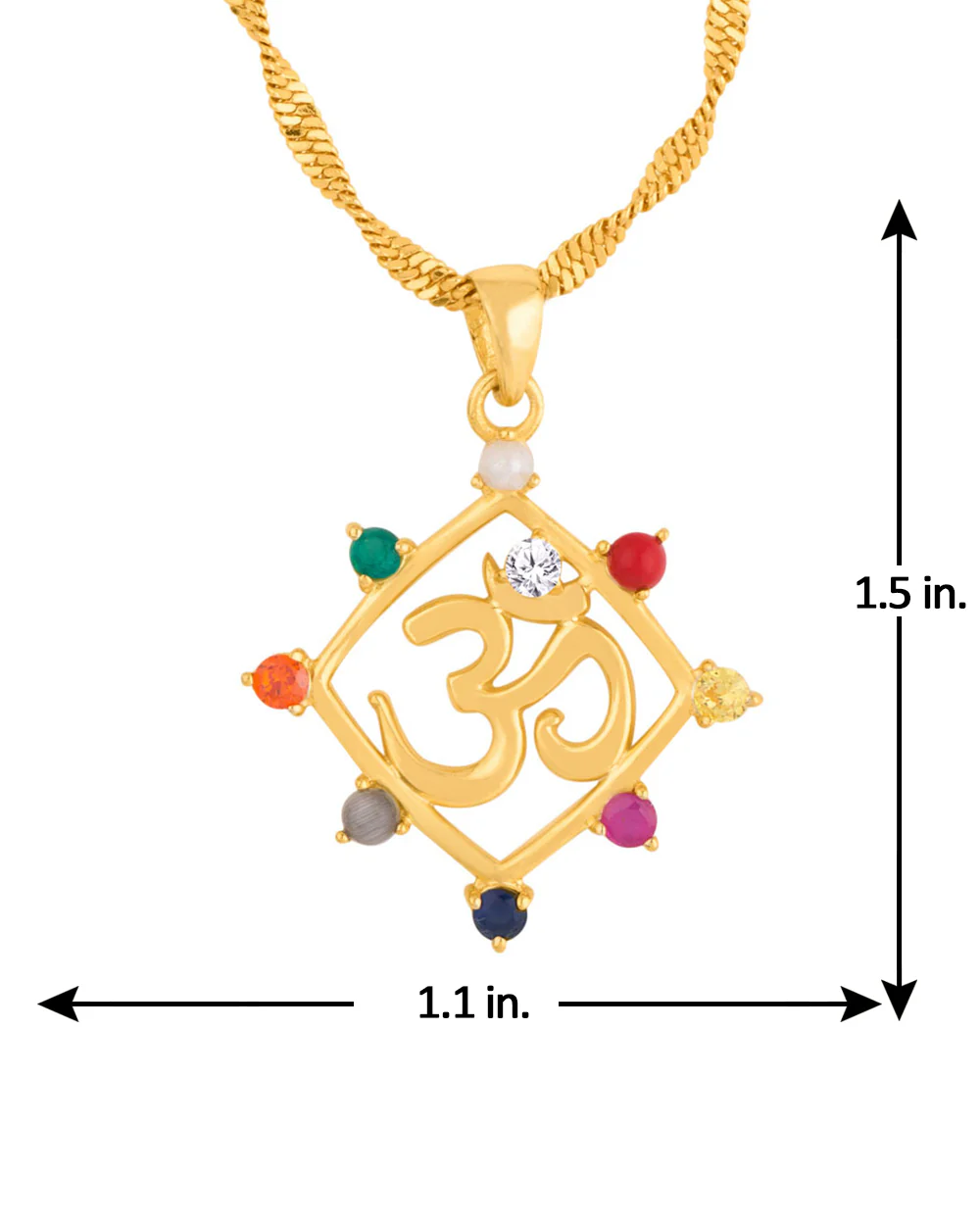OM Navratan Pendant - Image 6
