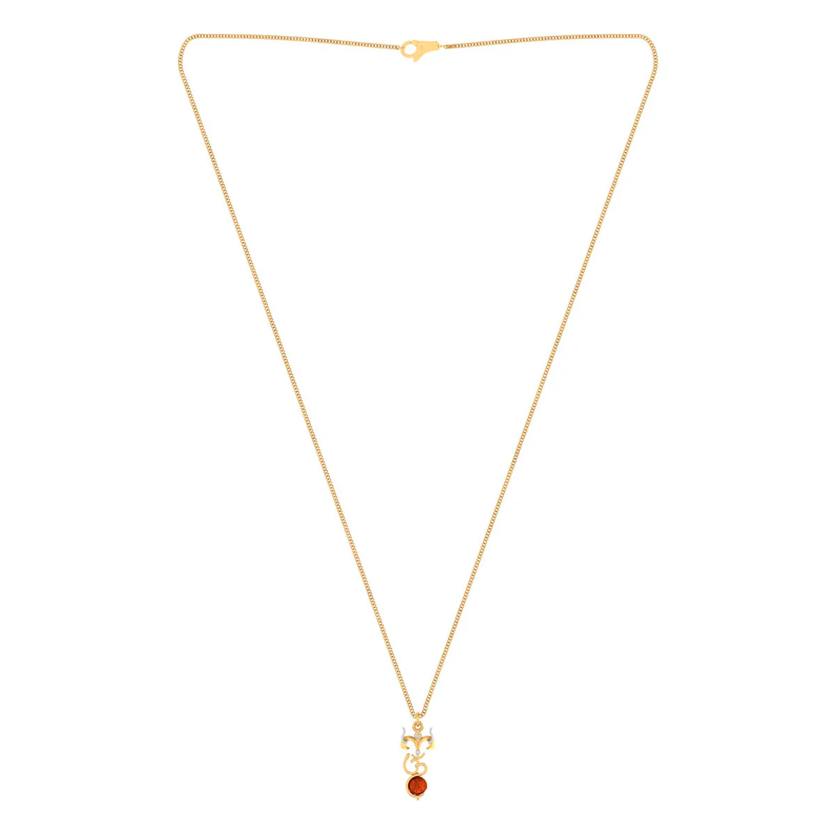OM With Rudraksha Bead Pendant With Chain - Image 3