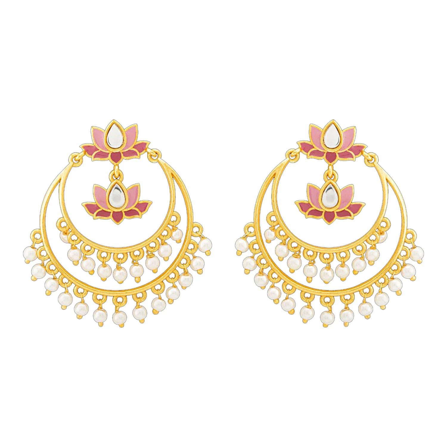 Ombre Diya Earrings - Pink - Image 3