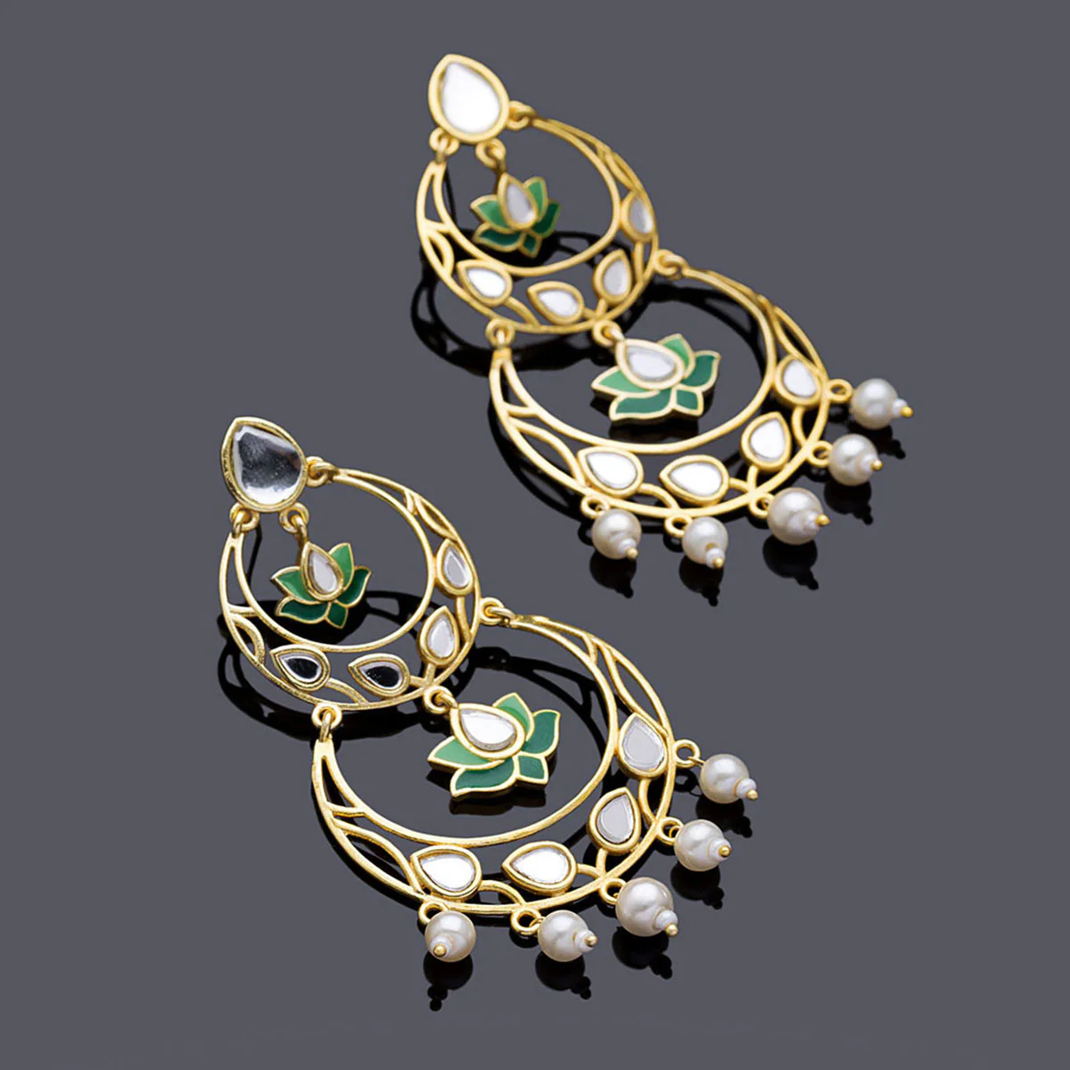Ombre Emerald Statement Earrings
