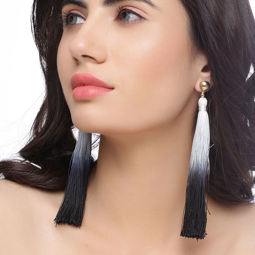 Ombre Tassel Designer Inspired Earrings - Image 2