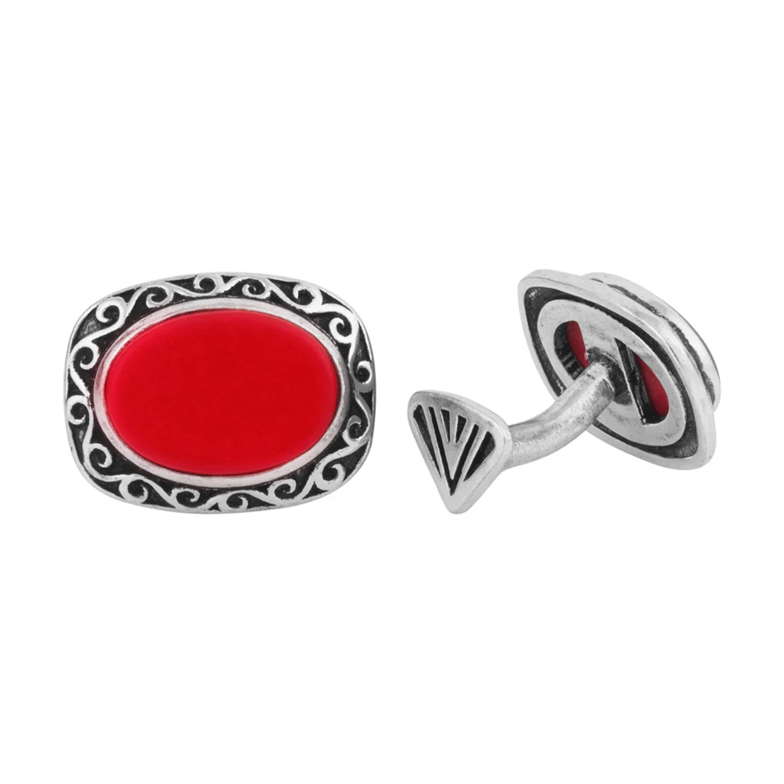 Oval Red Milestone Cufflinks - Image 4