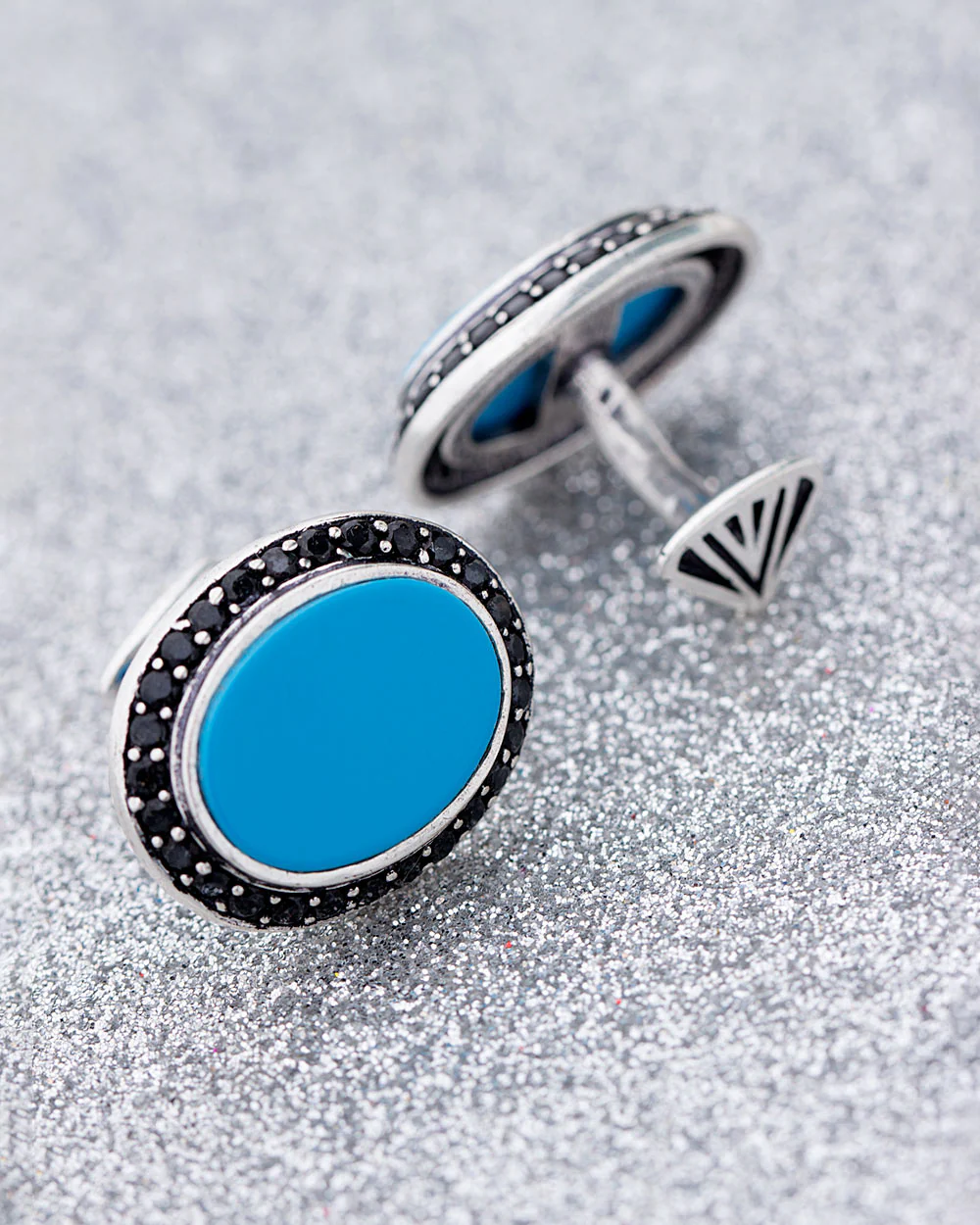 Oval Turquoise Stone Milestone Cufflinks