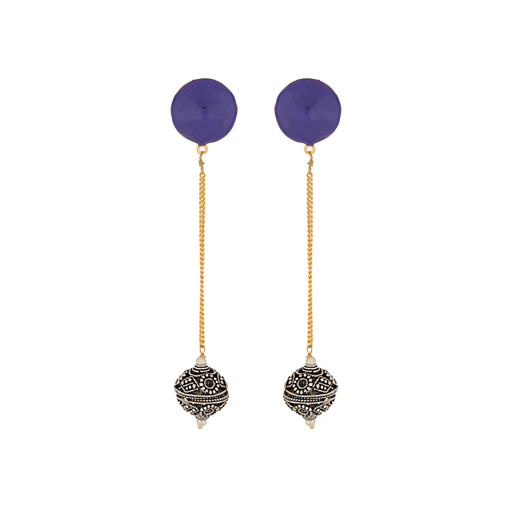 Oxidised Ball Drop Dangler Earrings