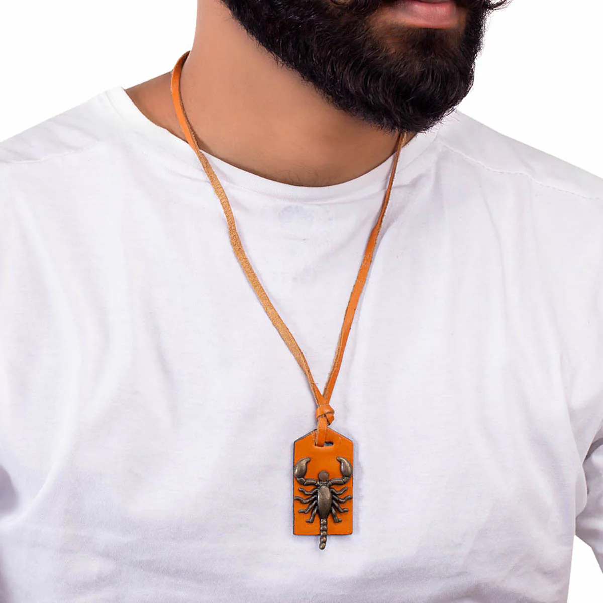 Oxidized Scorpion Pendant With Leather Chain For Men - Image 2