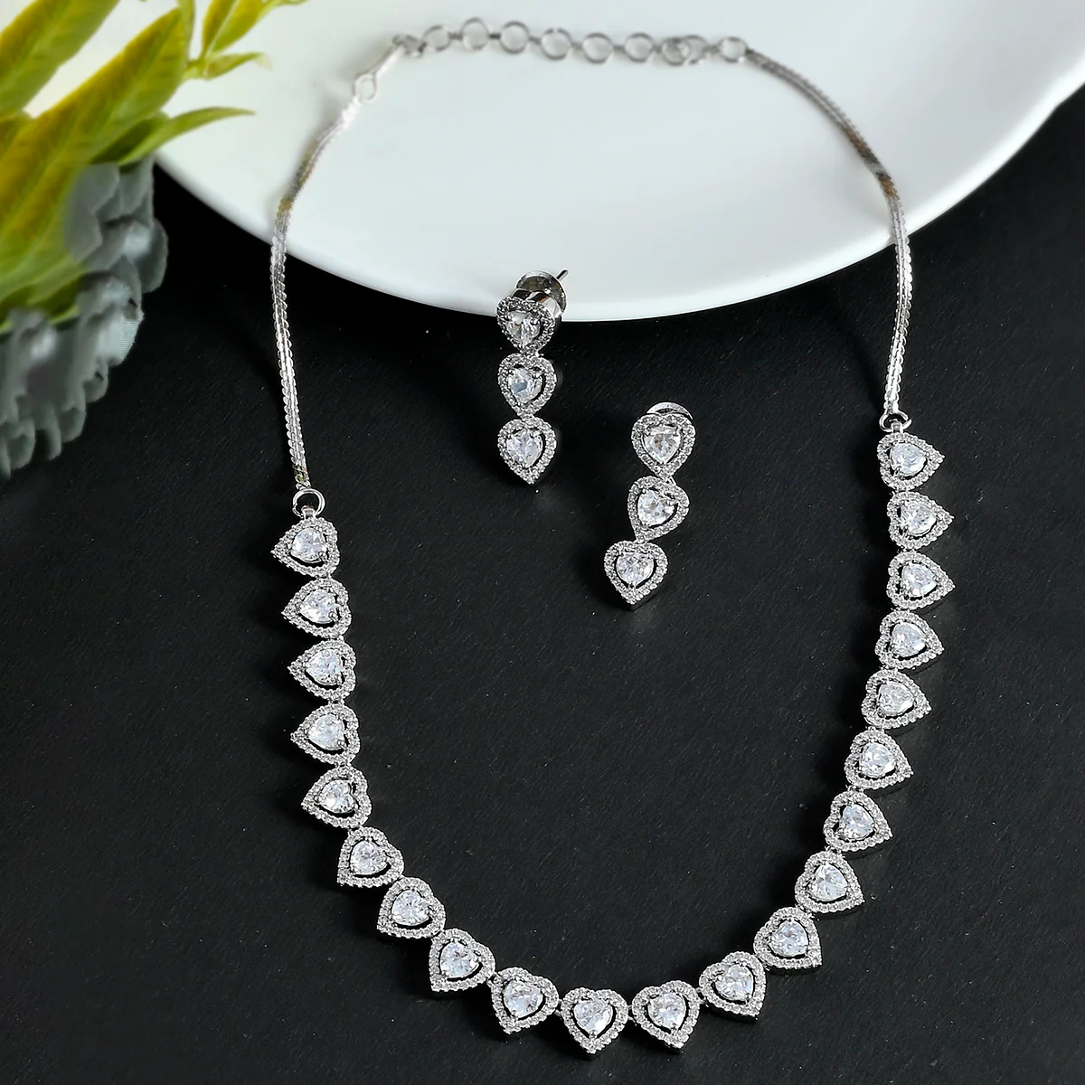 Sparkling Elegance Hearts Jewellery Set
