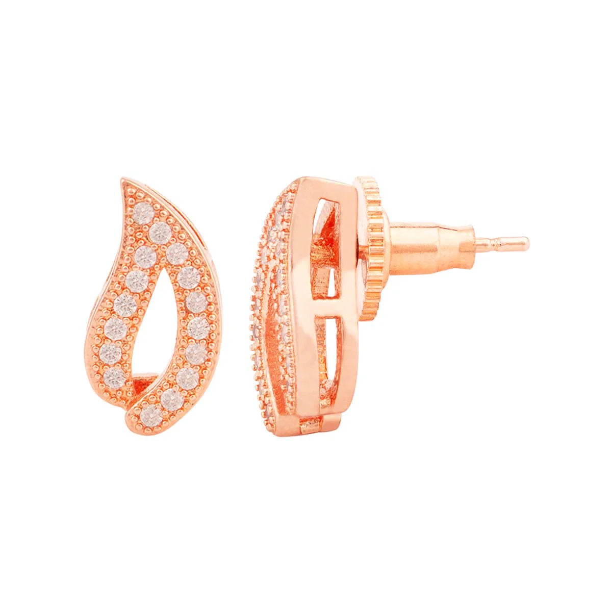 Paisley Motif Brass Earrings - Image 4