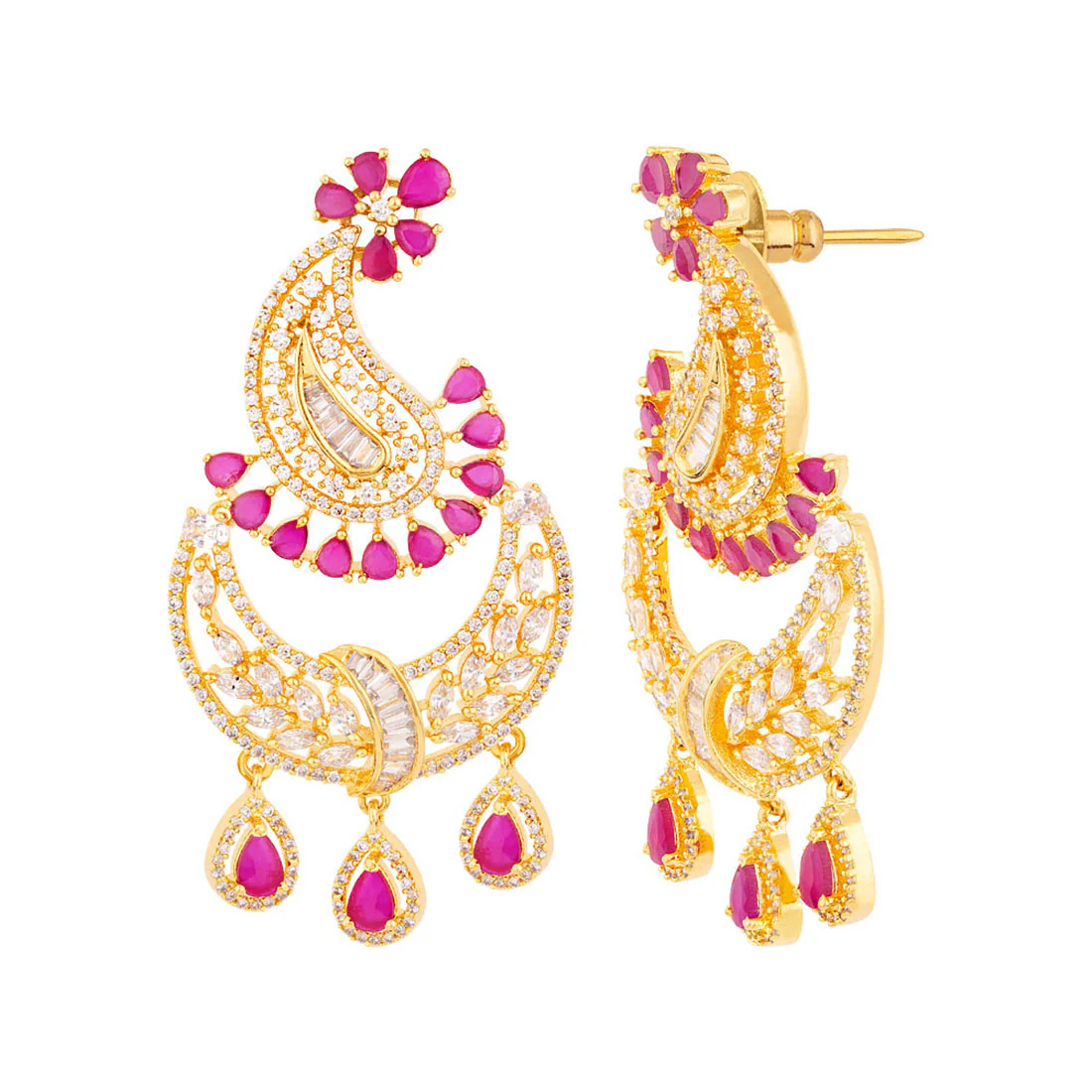 Paisley Motif Heavily Embellished Earrings - Image 4