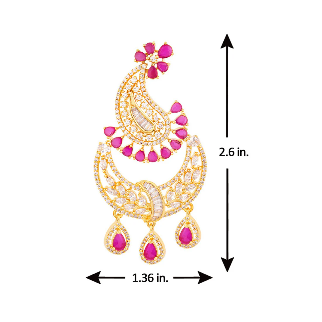 Paisley Motif Heavily Embellished Earrings - Image 5