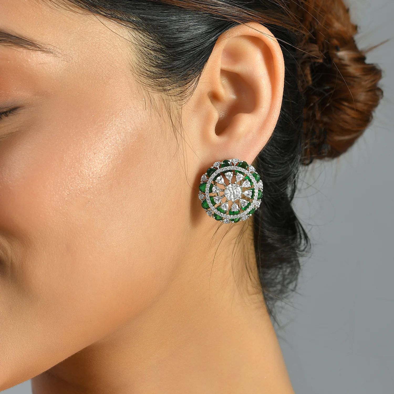 Pakeezah Regal American Diamond Earrings - Image 2