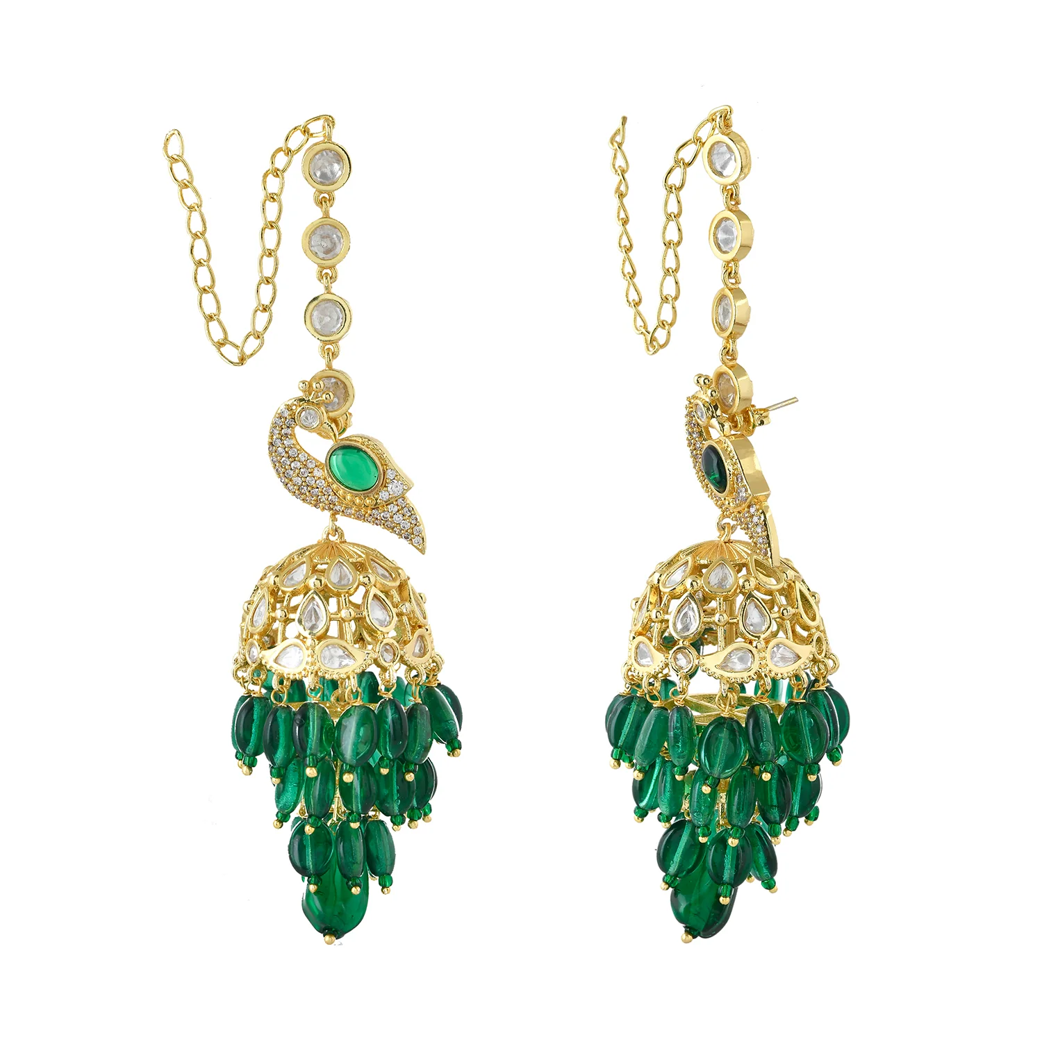 Panchhi Maurika Statement Jhumka Earrings - Image 2