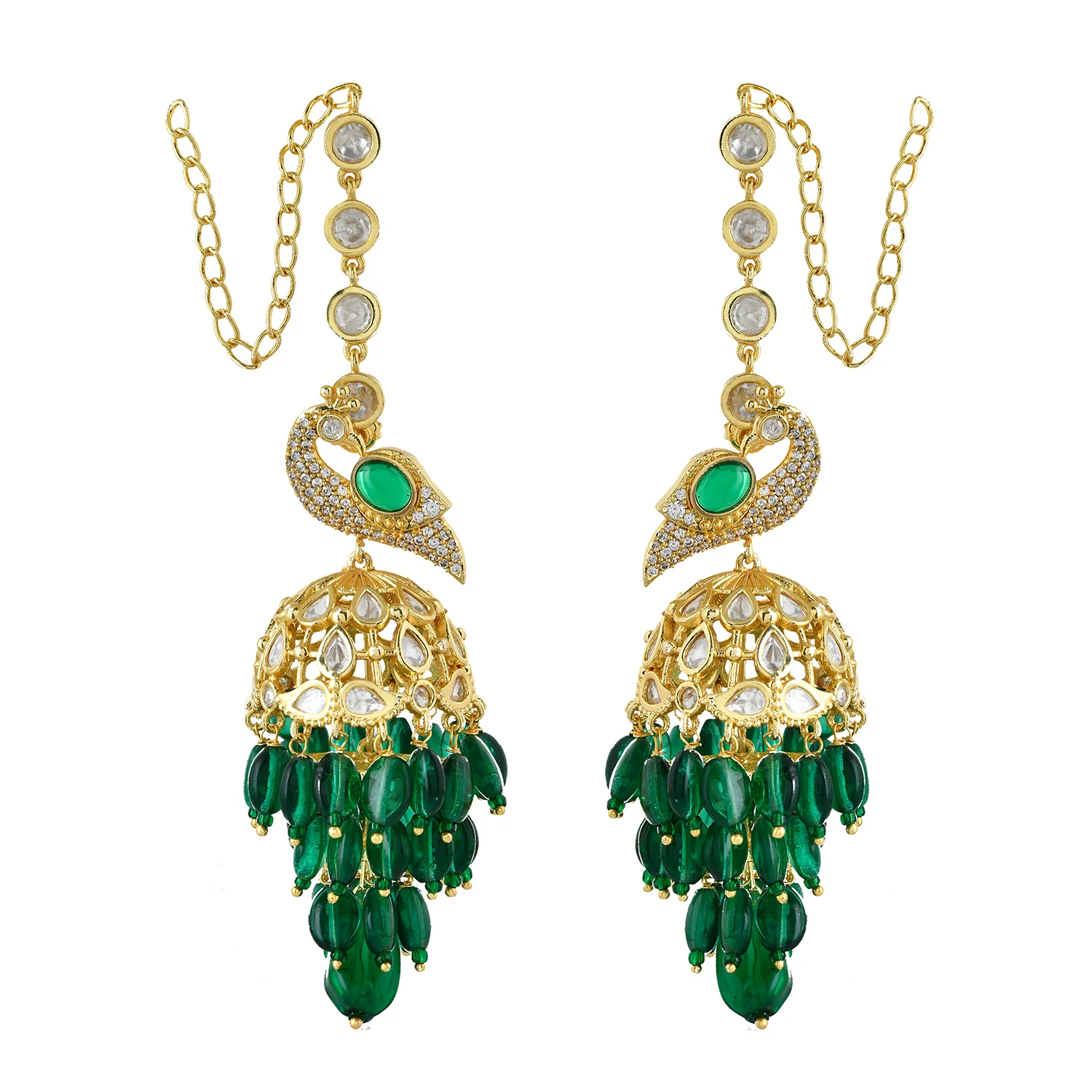 Panchhi Maurika Statement Jhumka Earrings - Image 3