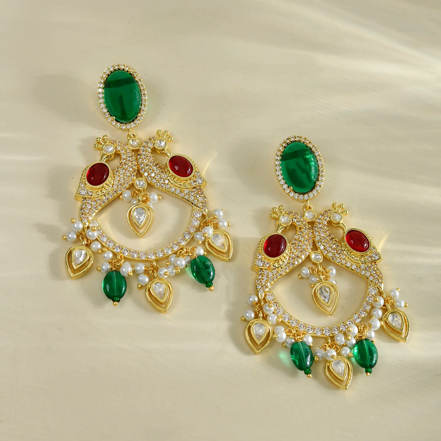 Panchhi Mayurika Chandbali Earrings - Image 2