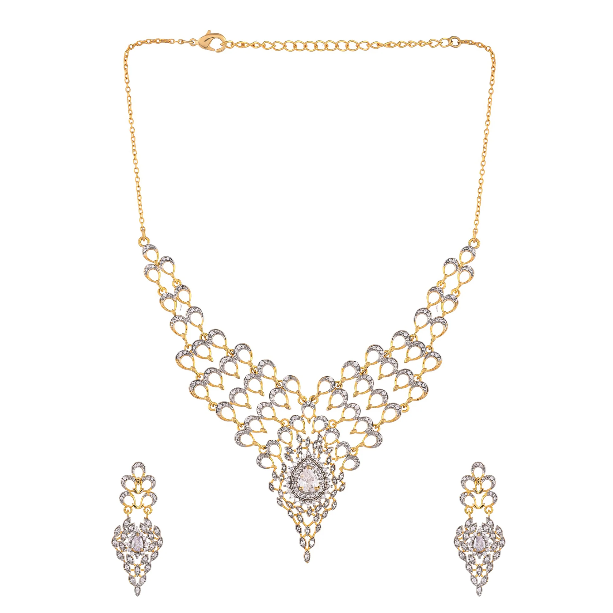 Peacock Regal Gold Necklace Set - Image 4