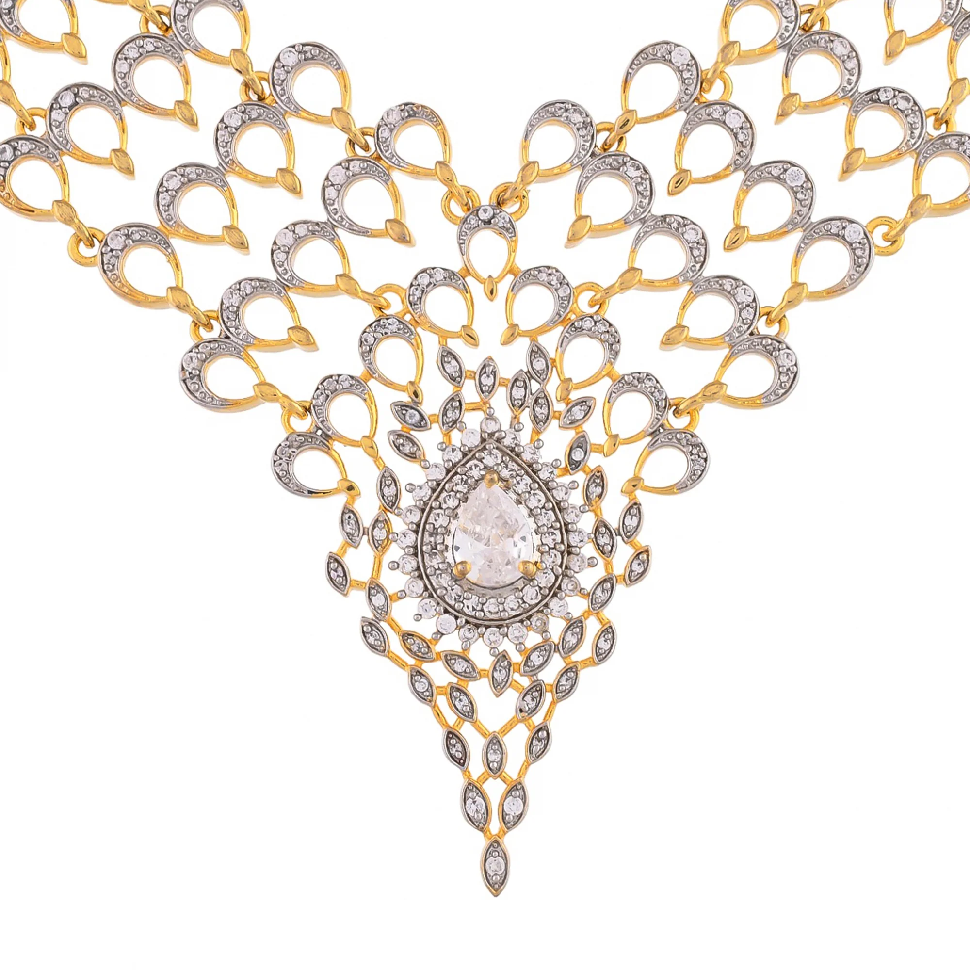 Peacock Regal Gold Necklace Set - Image 5