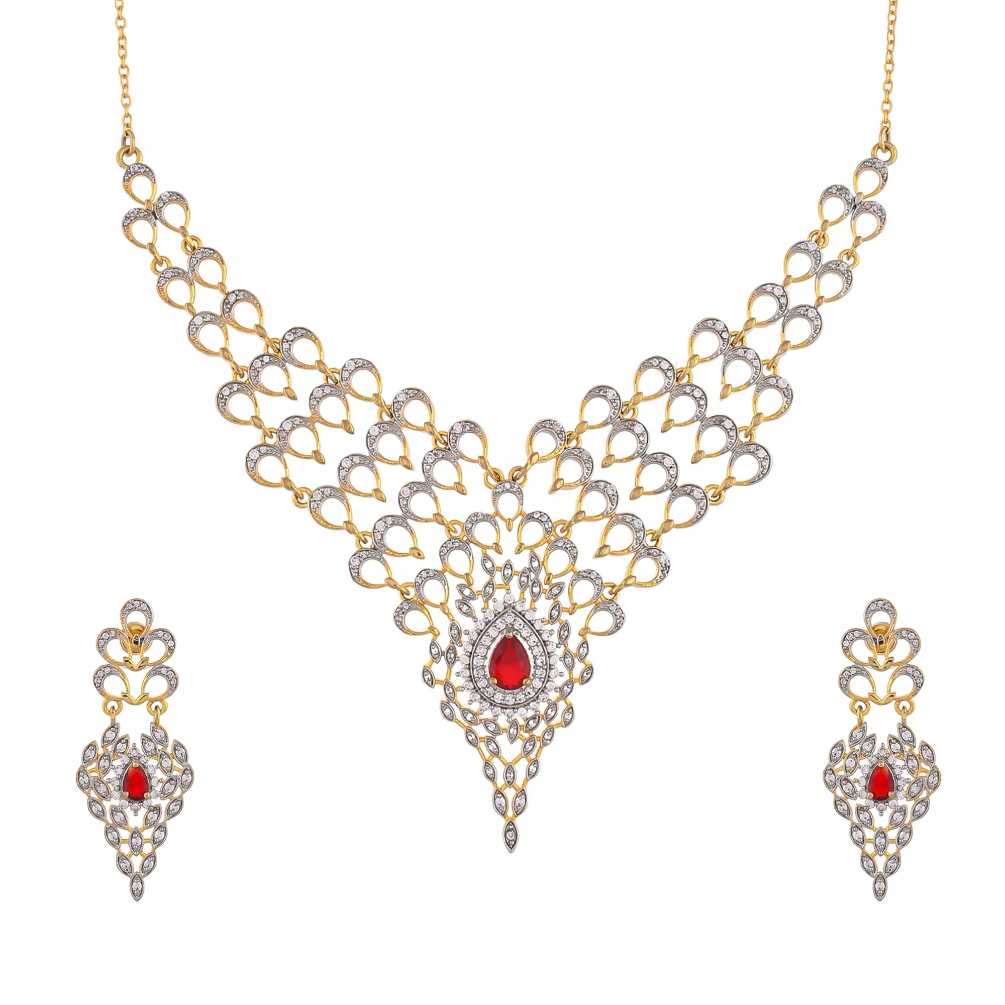 Peacock Royal Gold Necklace Set - Image 3