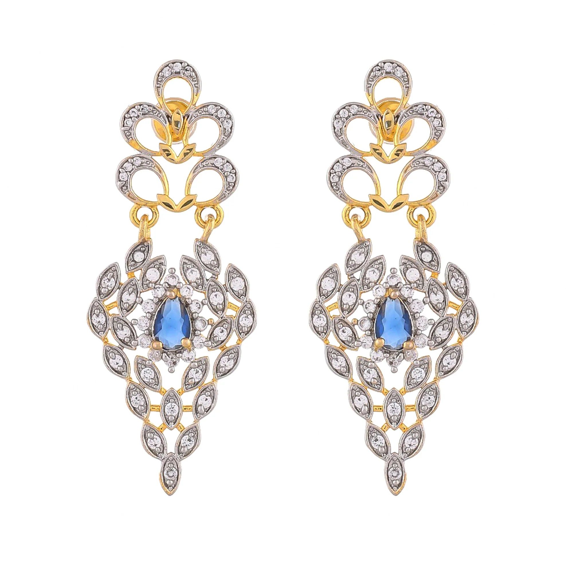 Peacock Sapphire Serenity Gold Necklace Set - Image 6