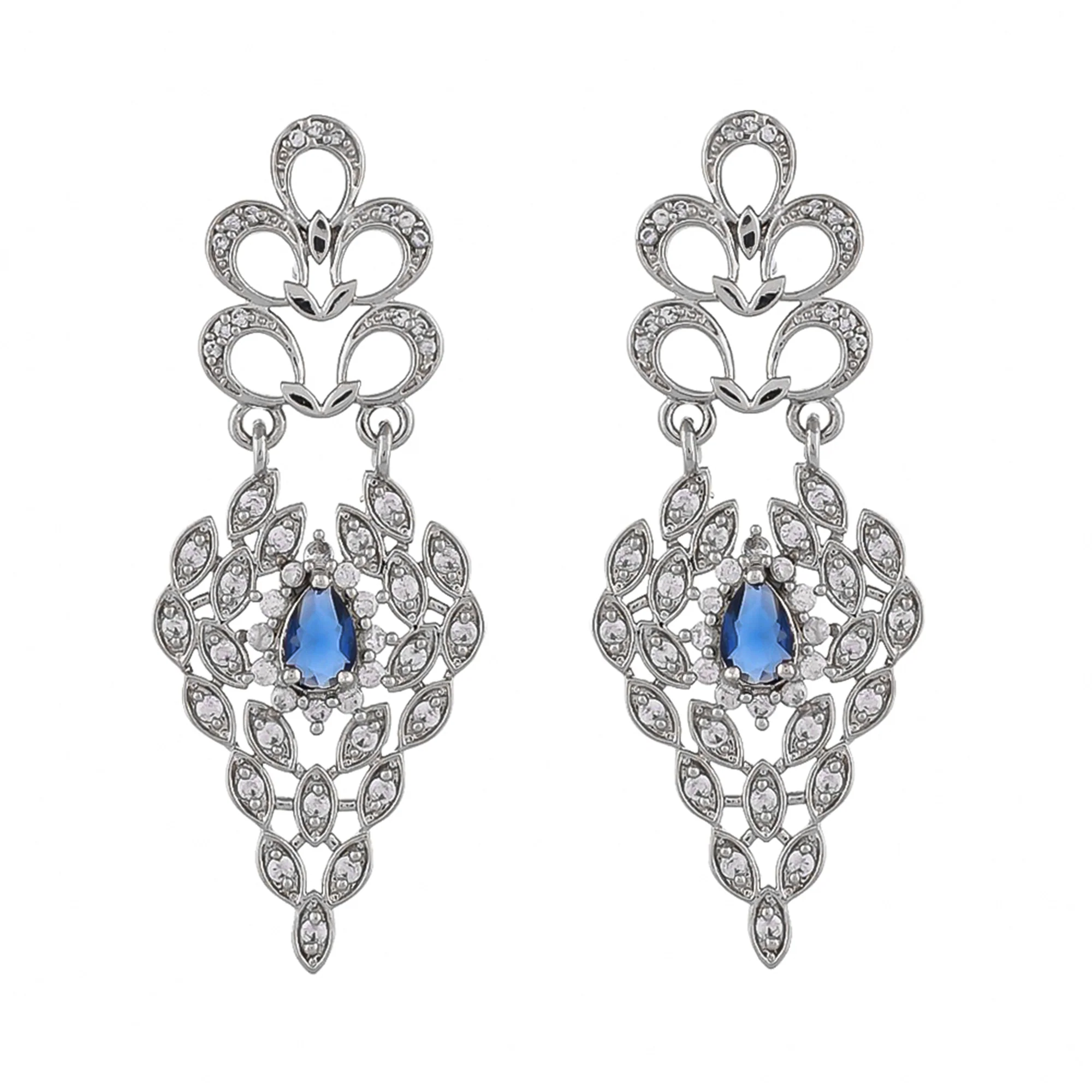 Peacock Sapphire Serenity Silver Necklace Set - Image 6