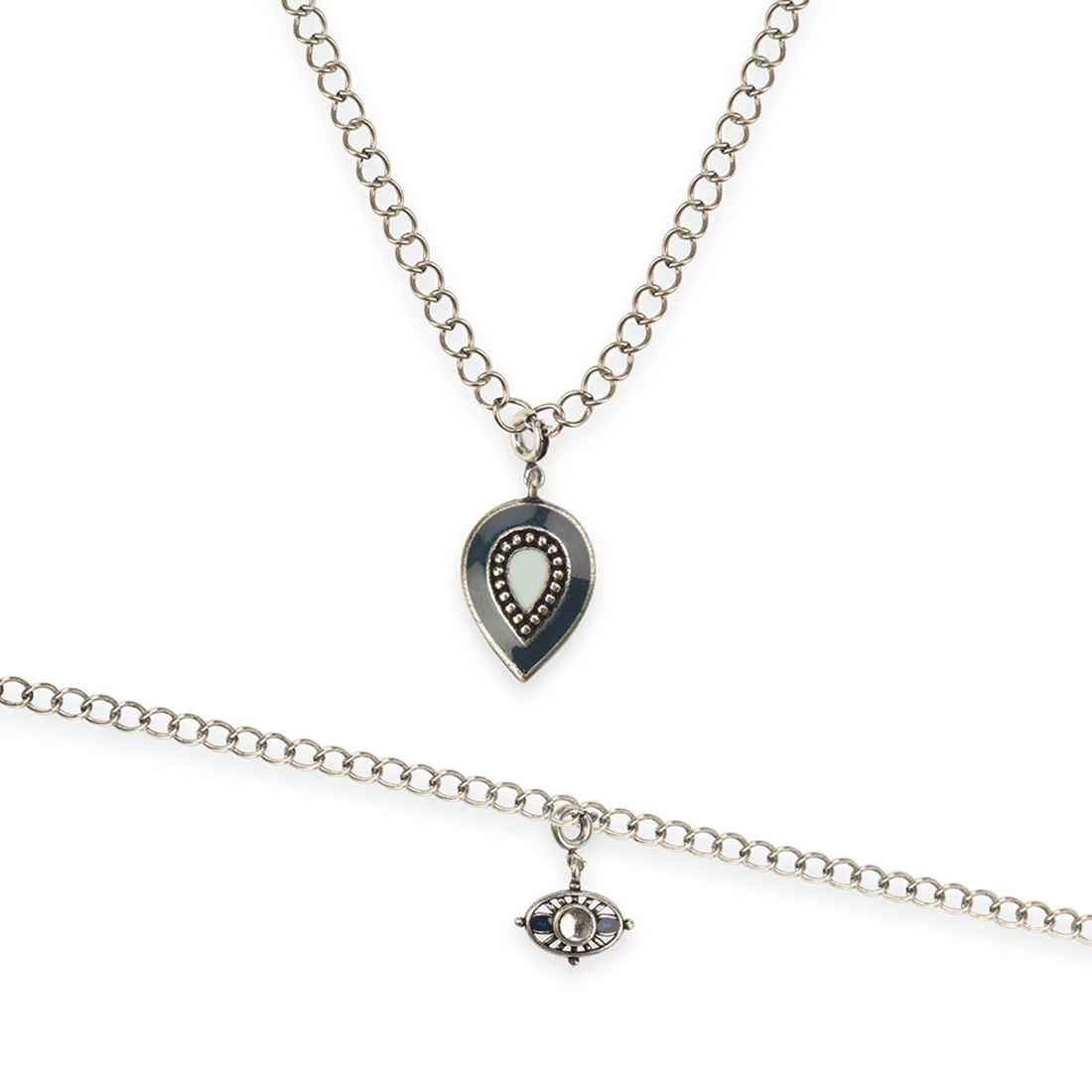 Pear And Eye Charms Pendant with Bracelet - Image 3