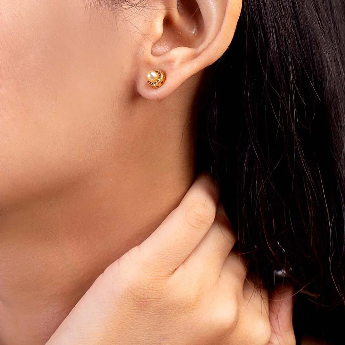 Pearl and Gems Earrings - Image 2