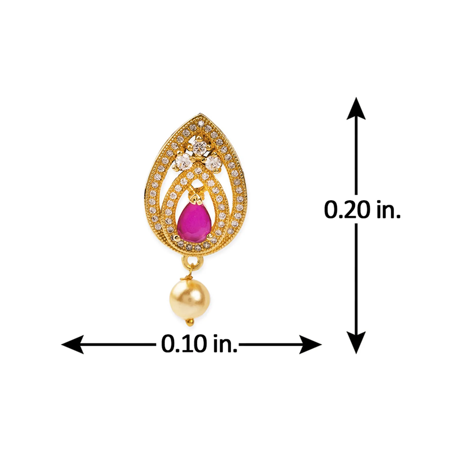 Pearl Drop CZ Stud Earrings - Image 5