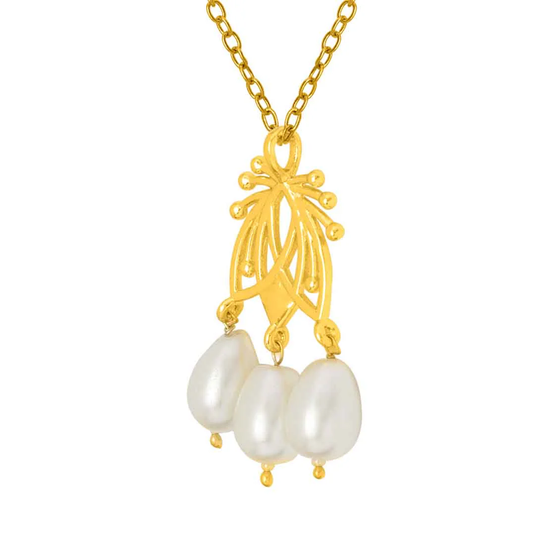 Pearl Drop Pendant With Chain For Women - Image 4