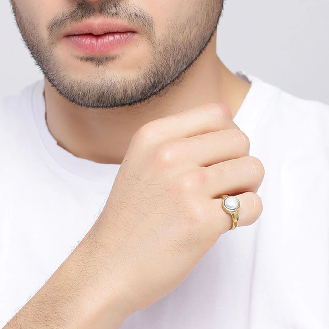 Pearl (Moti) 3.25 Ratti Ashtadhatu Rashi Ratna Ring with original Lab Test Certificate - Image 2