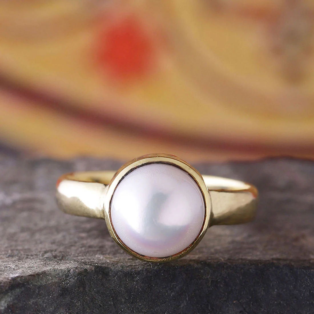 Pearl (Moti) 7.25 Ratti Ashtadhatu Rashi Ratna Ring with original Lab Test Certificate