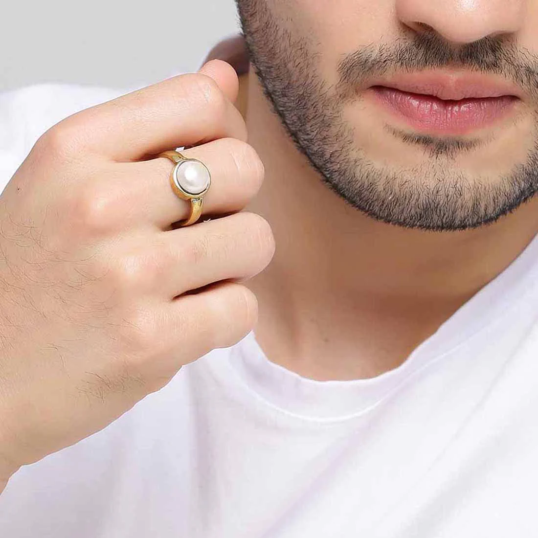 Pearl (Moti) 7.25 Ratti Ashtadhatu Rashi Ratna Ring with original Lab Test Certificate - Image 2