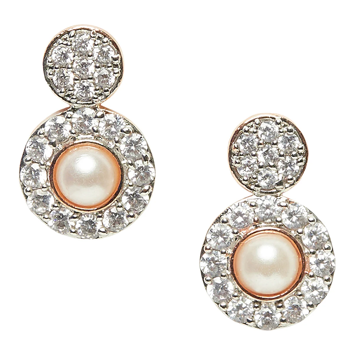Pearly White Adorable Rose Gold Earrings - Image 3