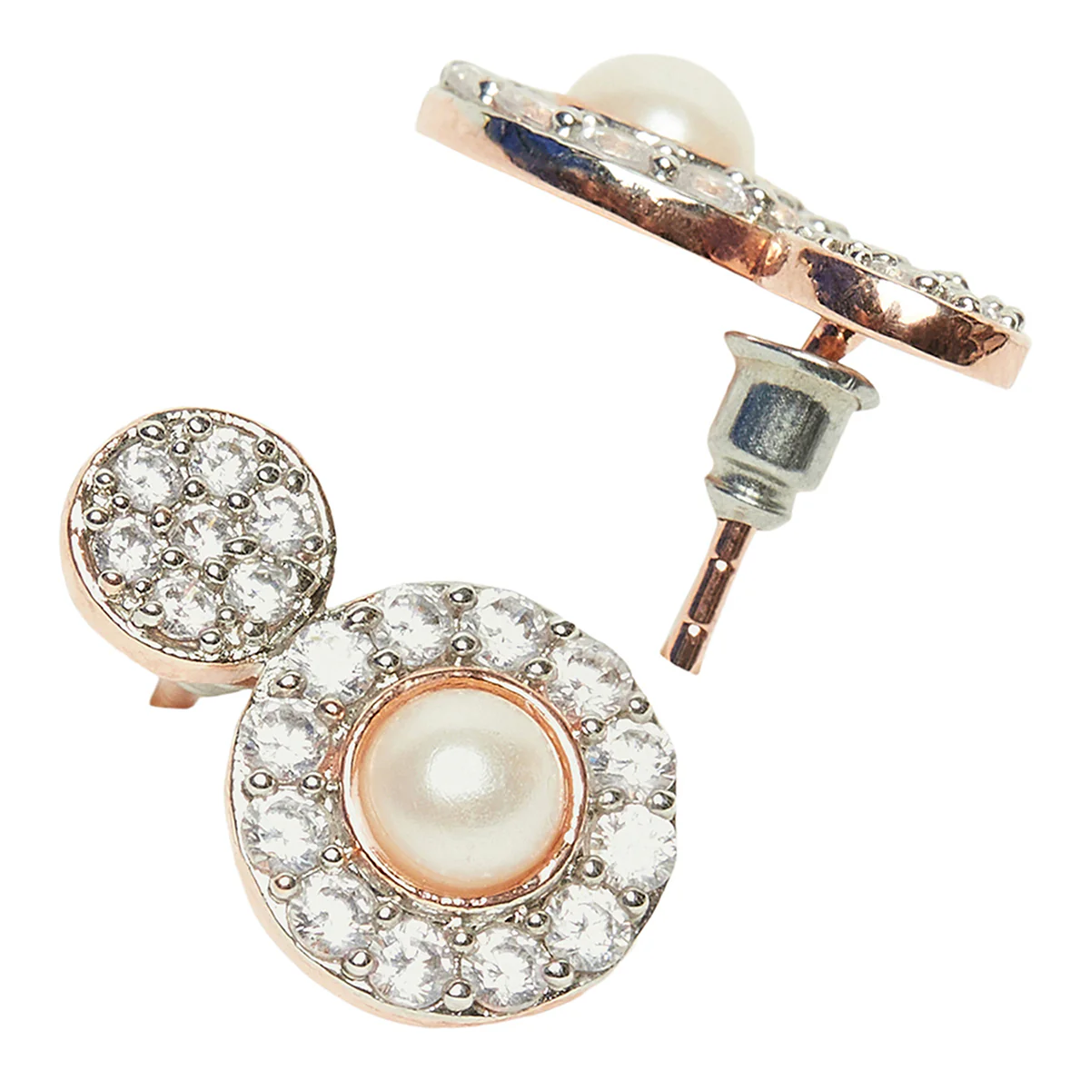 Pearly White Adorable Rose Gold Earrings - Image 4