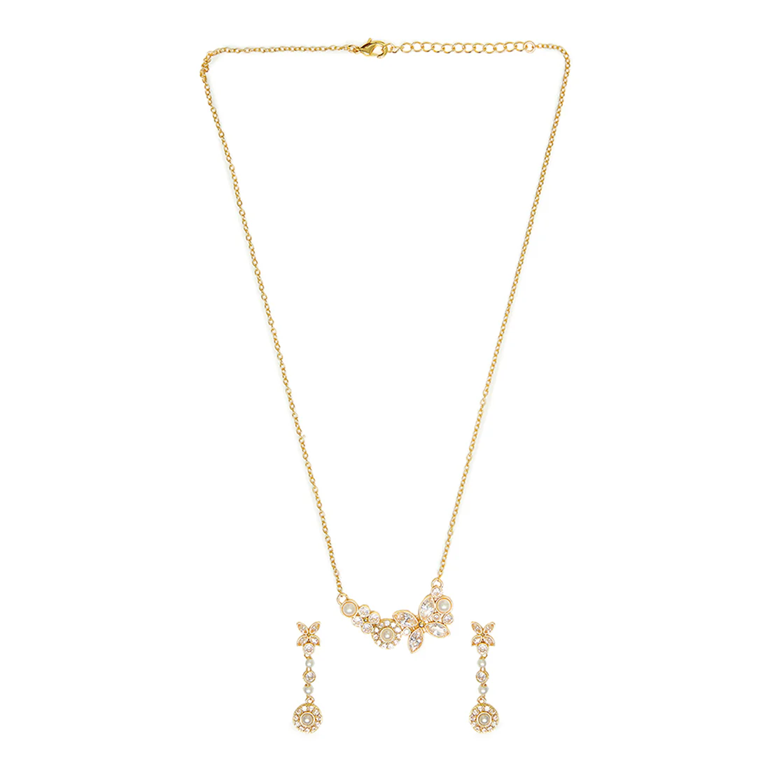 Pearly White Statement Pendant Set - Image 3