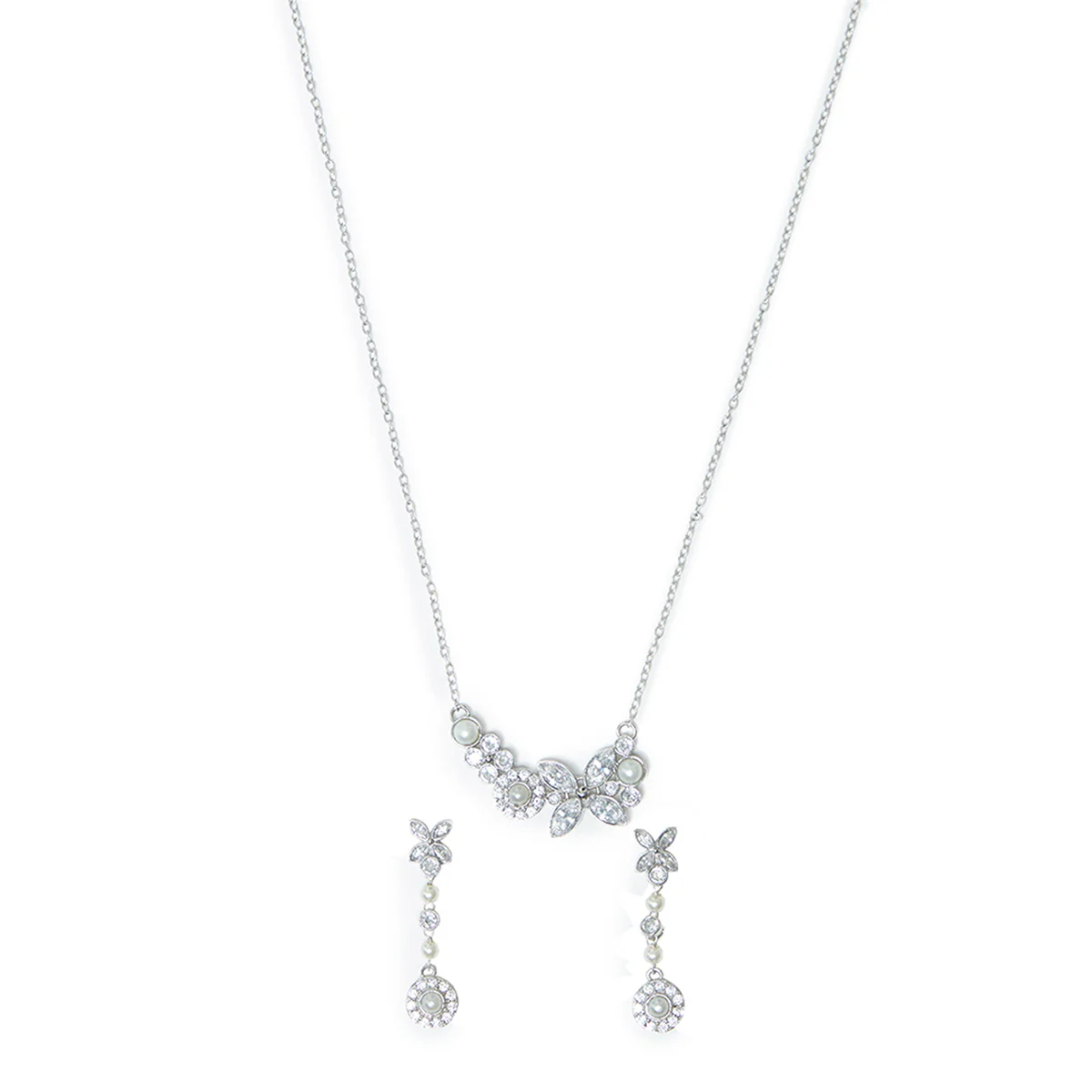 Pearly Whites Pendant Set Adorned with CZ & Pearl - Image 4