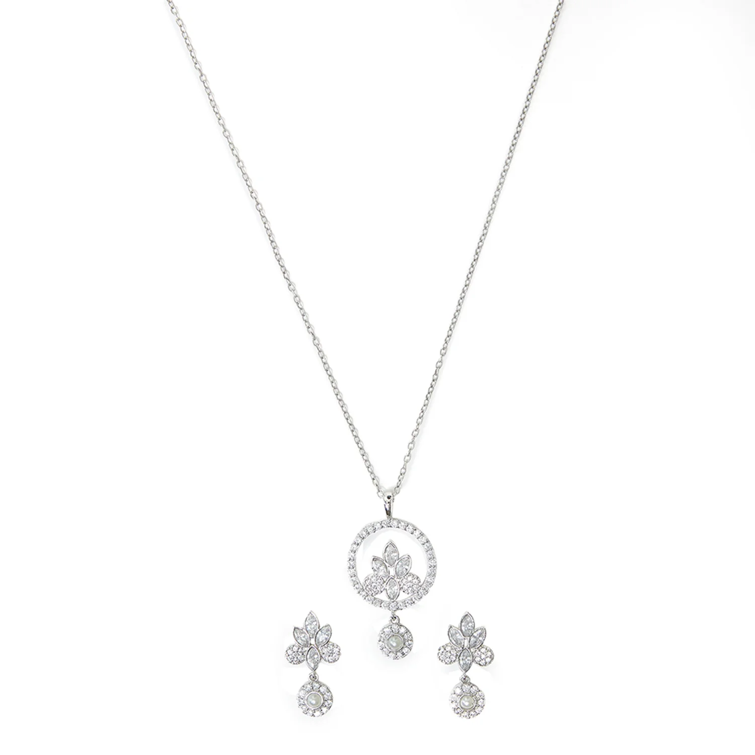 Pearly Whites Pendant with Dangler Earrings - Image 4