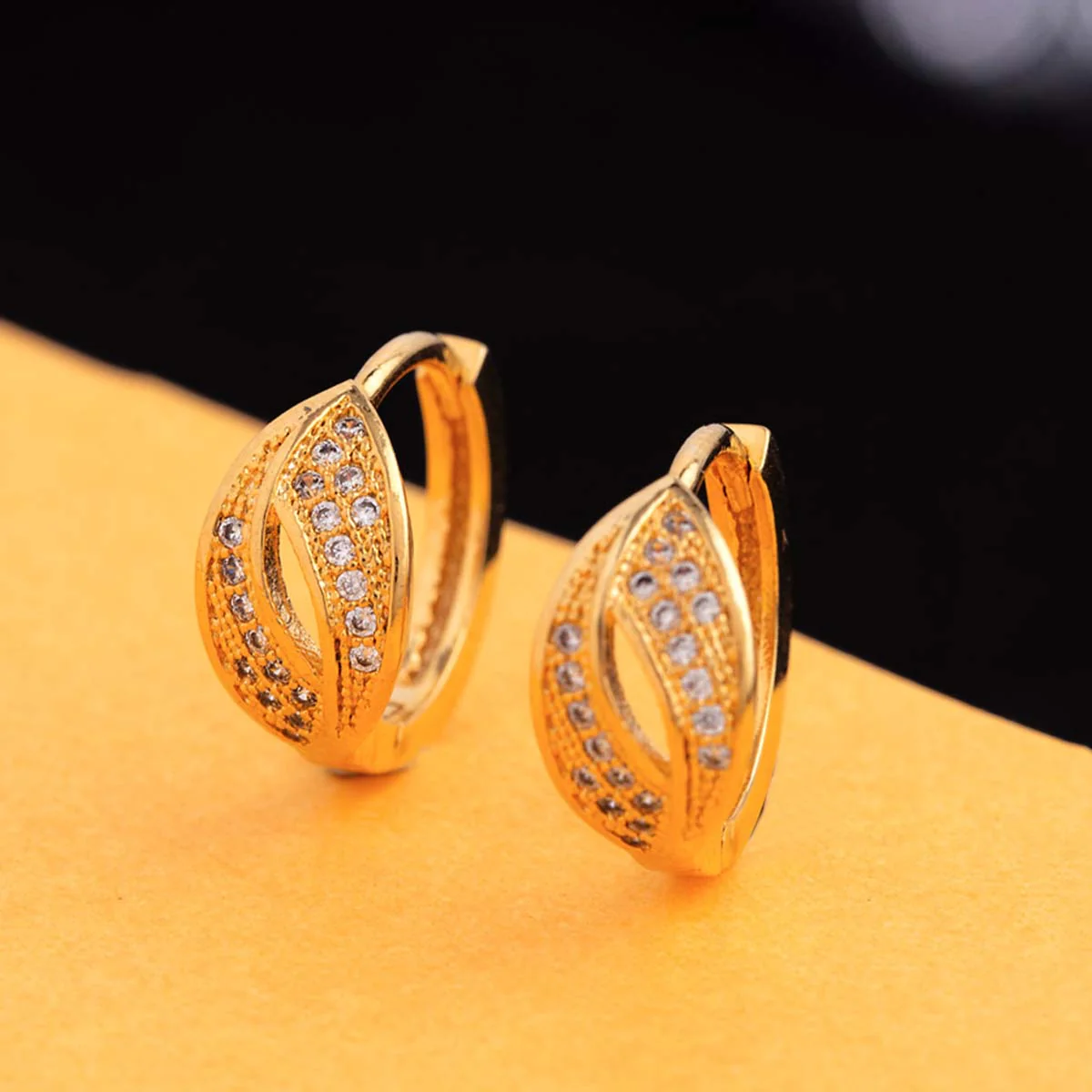 Petal Motif Gold Plated Earrings