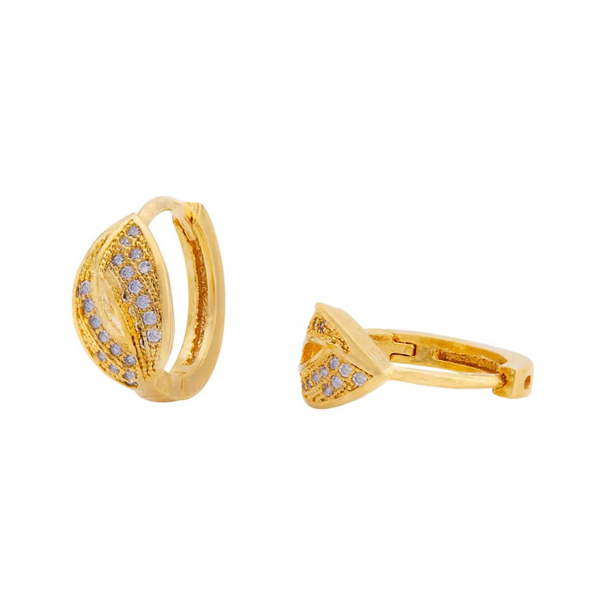 Petal Motif Gold Plated Earrings - Image 3