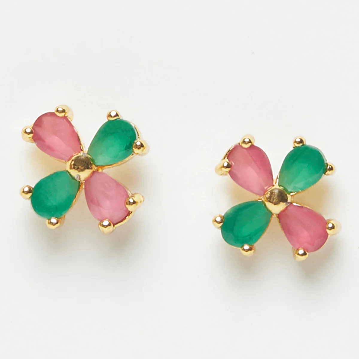 Pink and Green CZ Embellished Earrings - Image 3