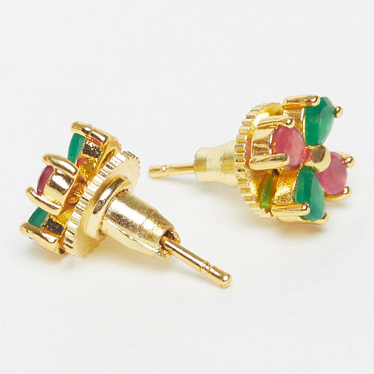 Pink and Green CZ Embellished Earrings - Image 4