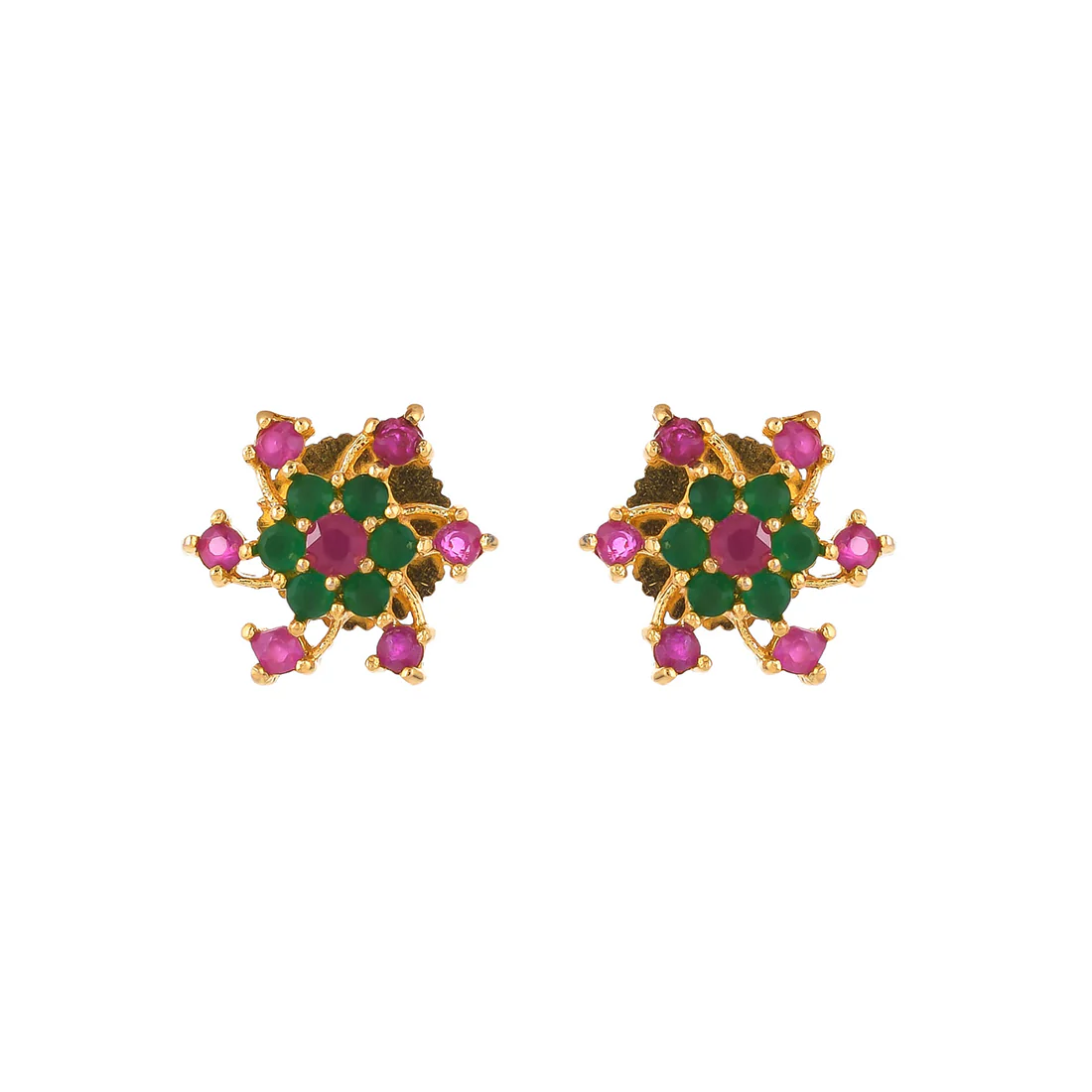 Pink And Green Whirlpool Stud Earrings - Image 3