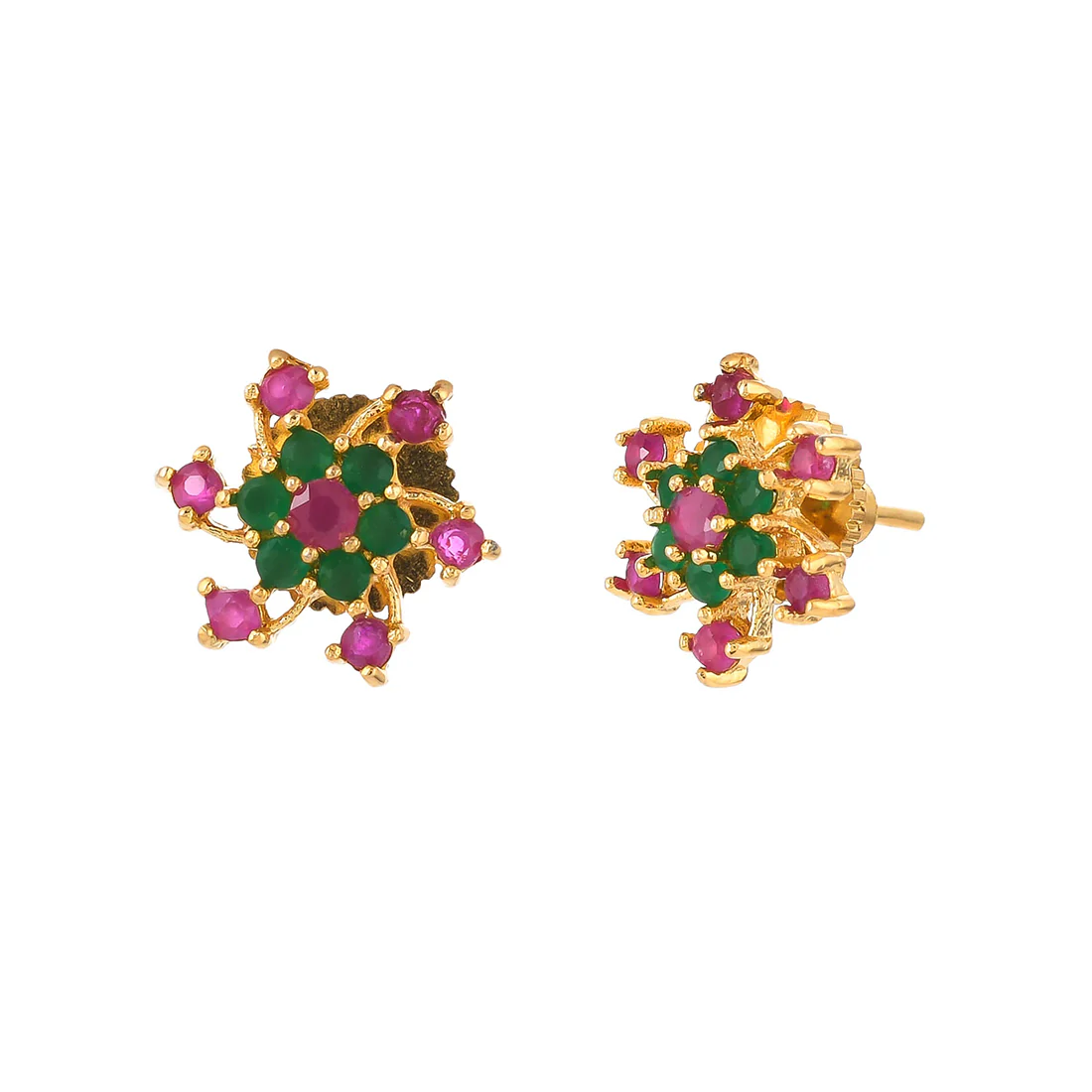 Pink And Green Whirlpool Stud Earrings - Image 4