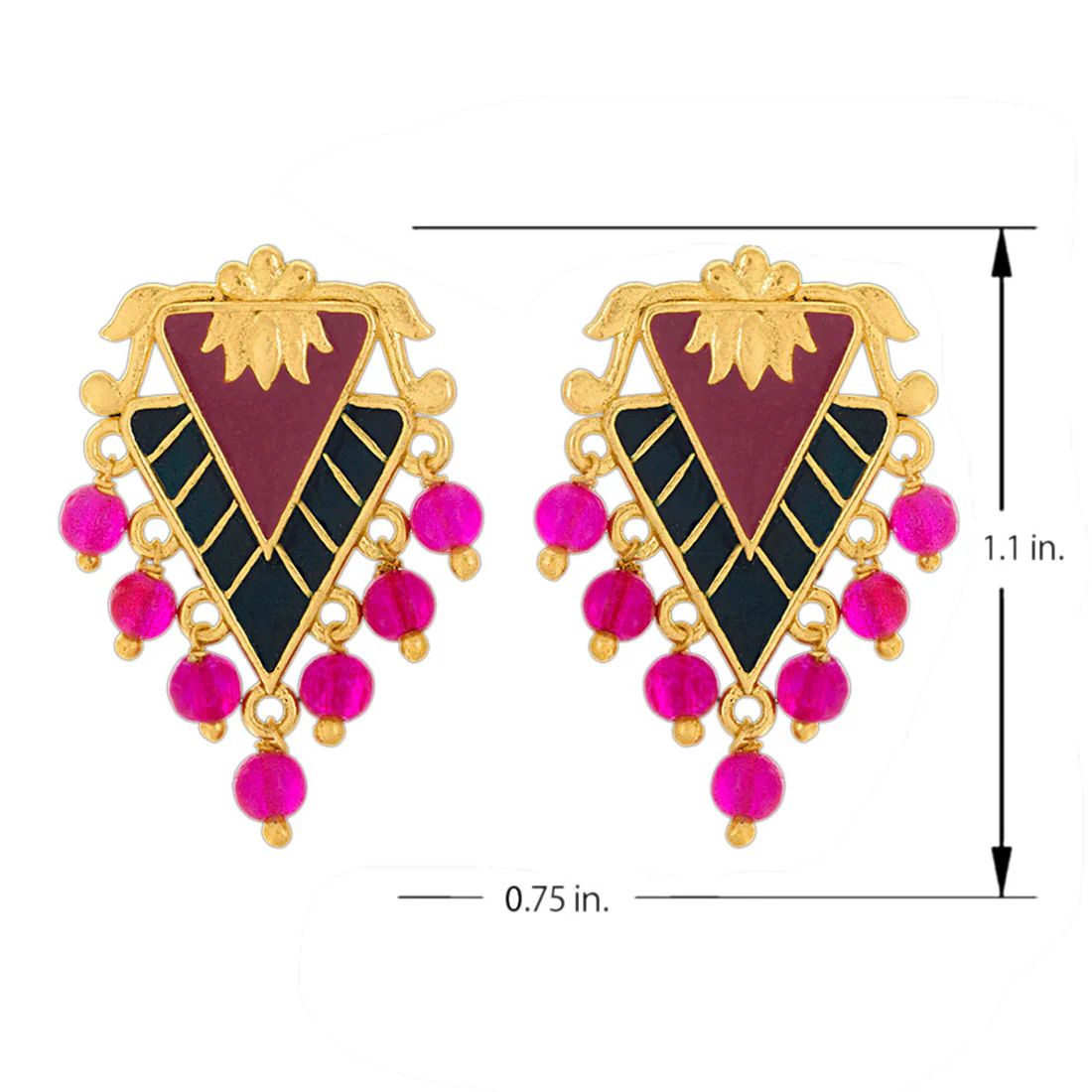 Pink Leaf Dark Lily Earrings - Image 5